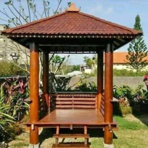 Gazebo Kayu Glugu Model Minimalis