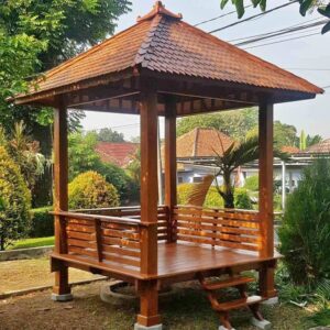gazebo taman kayu jati minimalis