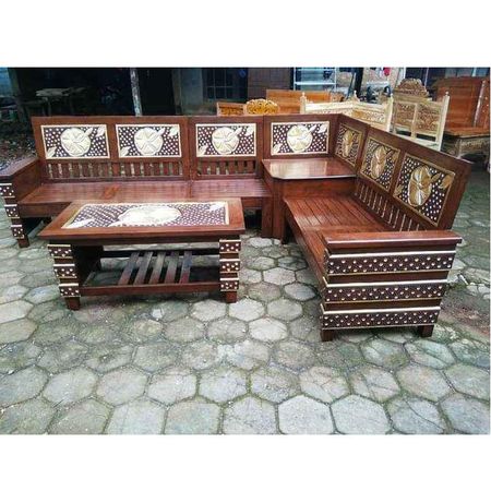 jual kursi sudut minimalis kayu jati
