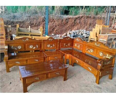 kursi sudut minimalis kayu jati