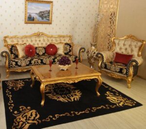Kursi Tamu Sofa Mewah Warna Emas