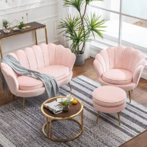 Set Sofa Kerang Pink Modern