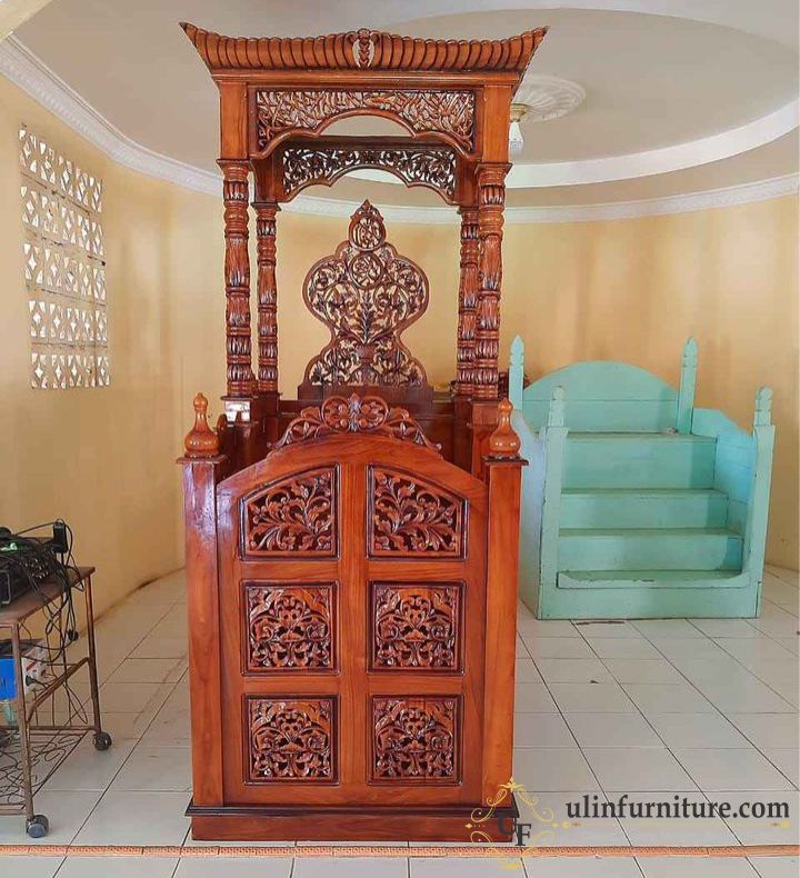 Harga Mimbar Masjid Ukiran Kayu Jati