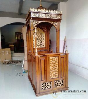 Mimbar Masjid Jati Ukiran Atap Kubah