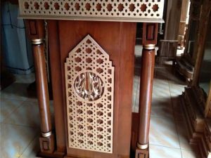 Mimbar Masjid Tuban Minimalis Kayu Jati
