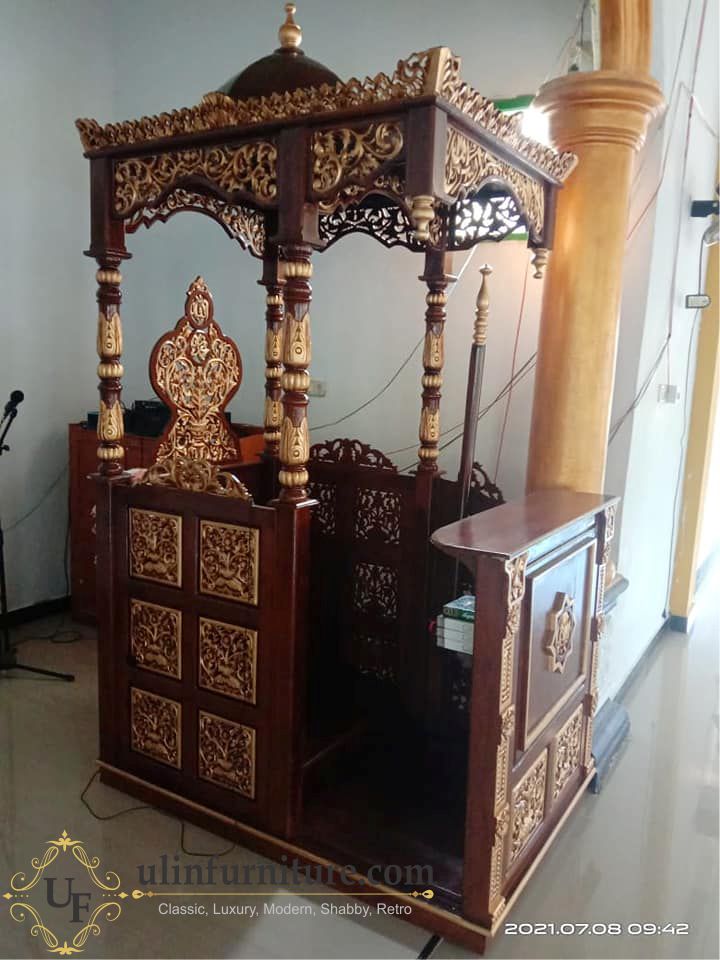 Mimbar Masjid Ukiran Kayu Jati