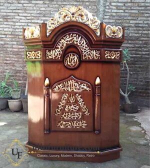 Mimbar Podium Masjid Blitar Ukir Kaligrafi