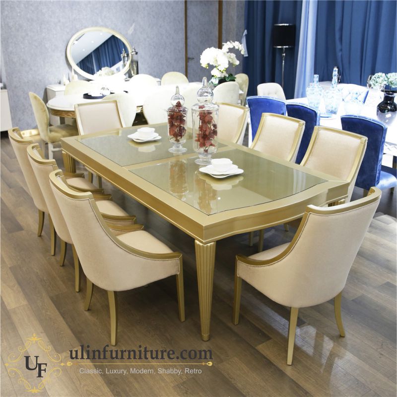 Set Meja Makan Kediri Mewah Gold