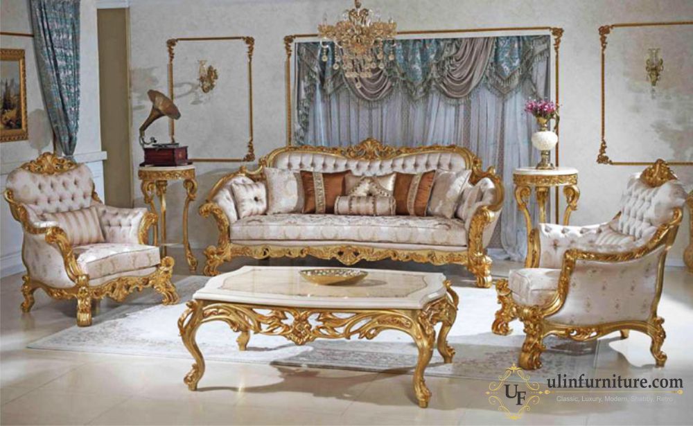 Set Sofa Tamu Mewah Klasik Ukiran