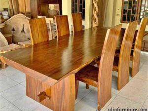 Set Meja Makan Trembesi Solid 6 Kursi