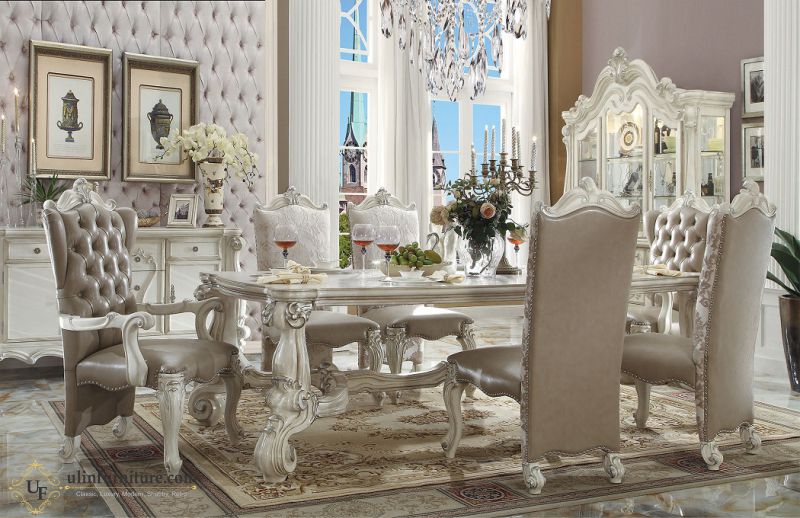 Set Meja Makan Mewah Model Klasik Ukir