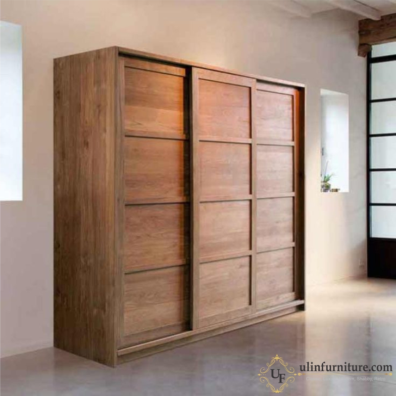 Almari Baju Minimalis Jati Pintu Sliding