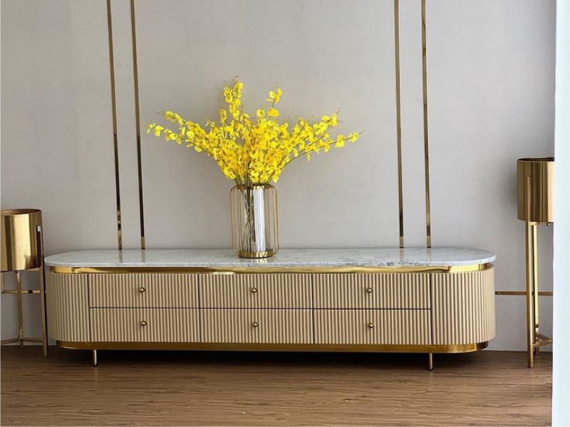 Meja Bufet TV Stainless Minimalis Modern
