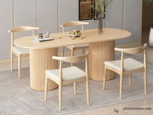 Set Meja Makan Jati Minimalis Nordic
