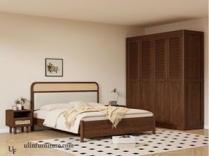 Set Kamar Tidur Minimalis Jati Rotan