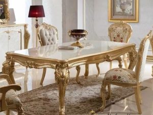Set Meja Makan Mewah Italian Klasik