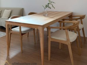 Set Meja Makan Minimalis Jati Japandi