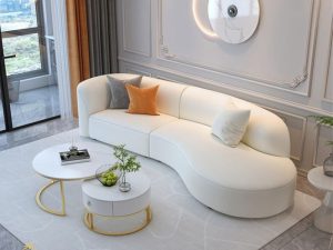 Set Sofa Tamu Lengkung Apartemen Minimalis