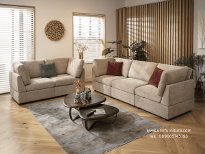 Sofa Tamu Set Minimalis Modern Chenille