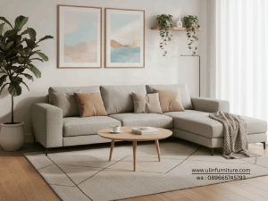 Sofa Tamu Sudut Minimalis Modern Kaki Besi