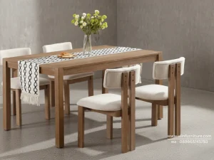 Meja Makan Minimalis Jati Natural Modern