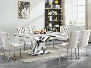 Model Meja Makan Stainless Marmer Terbaru