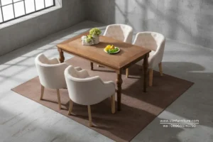 Set Meja Makan Minimalis Klasik Kayu Jati