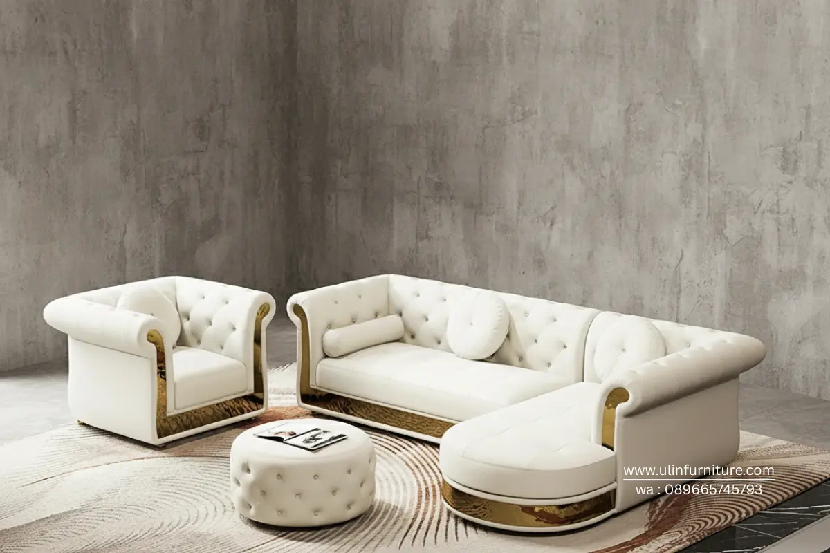 Sofa Tamu Chesterfield Minimalis Mewah Modern