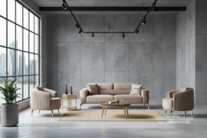 Set Sofa Stainless Minimalis Cream