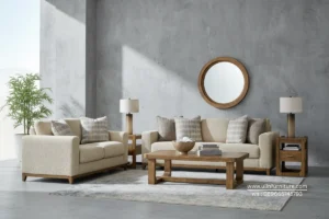Sofa Tamu Jati Minimalis Modern Bintaro