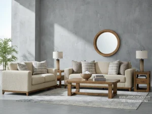 Sofa Tamu Jati Minimalis Modern Bintaro