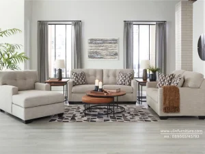 Sofa Tamu Linen Minimalis Desain Modern