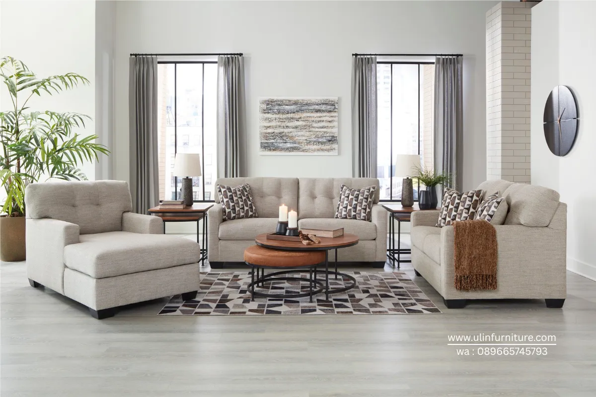 Sofa Tamu Linen Minimalis Desain Modern
