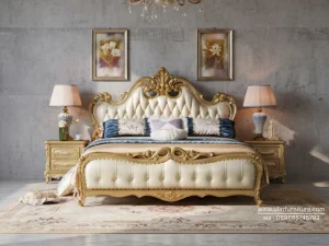 Tempat Tidur Mewah Ukiran Gold Terbaru
