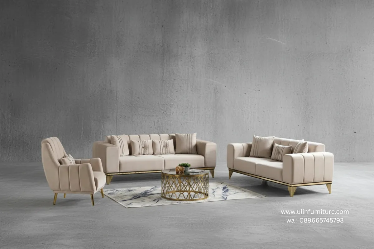 Sofa Tamu Stainless Mewah Desain Modern Terbaru