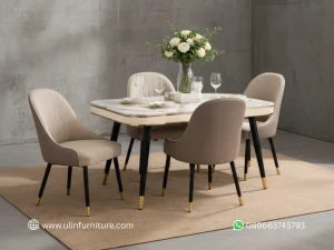 Meja Makan Marmer 4 Kursi Desain Minimalis