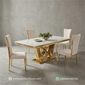 Model Set Meja Makan Marmer Mewah Terbaru 2