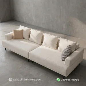 Model Sofa Tamu Cream Minimalis Modern Terbaru