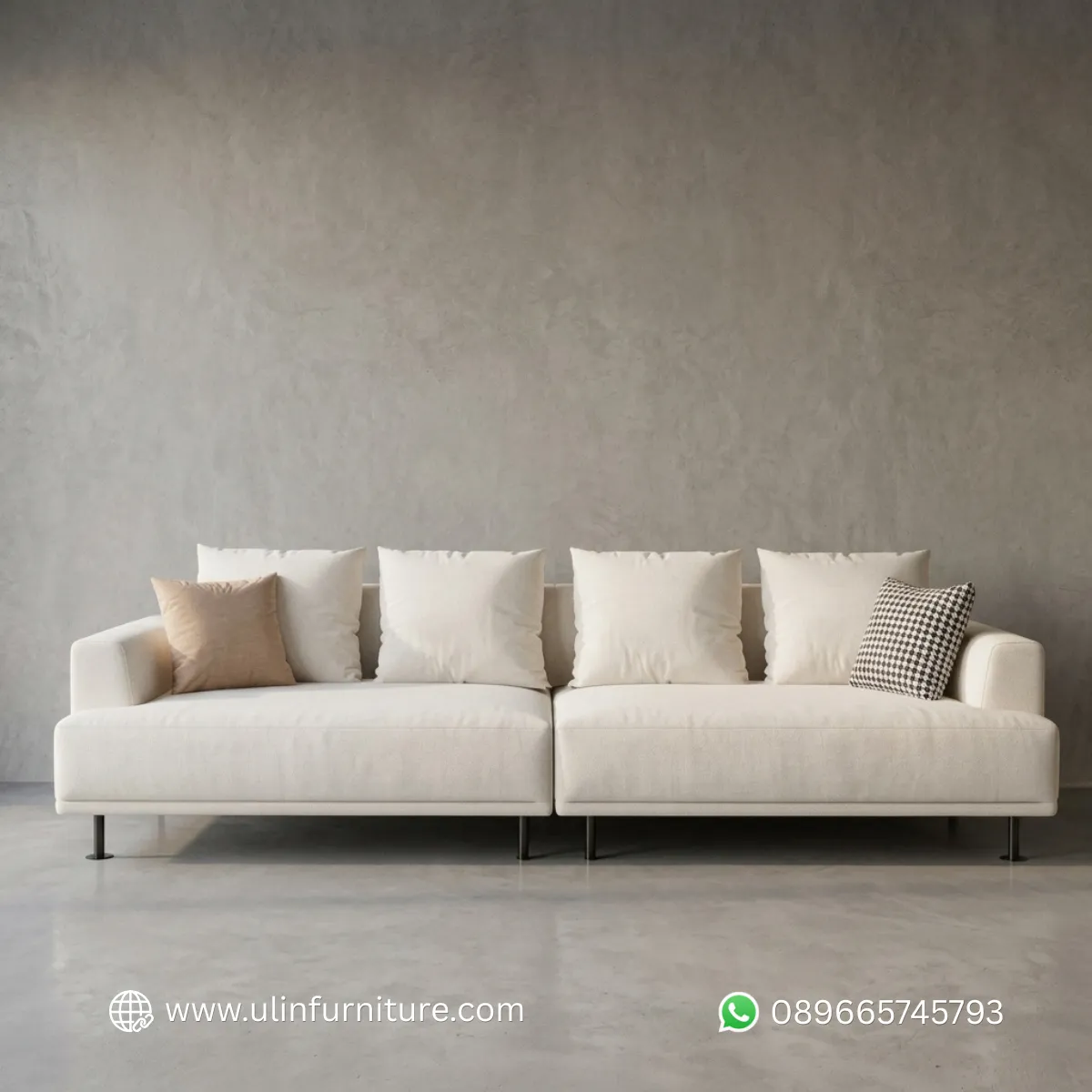 Model Sofa Tamu Cream Minimalis Modern Terbaru