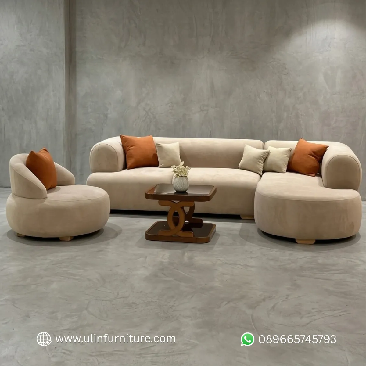 Set Sofa Tamu L Minimalis Modern Elegan Mewah