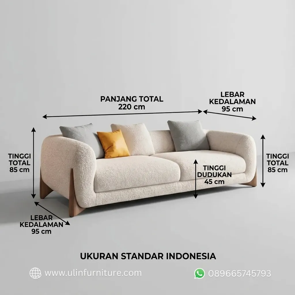 Set Sofa Tamu Minimalis Modern Boucle Terbaru - Gambar 2