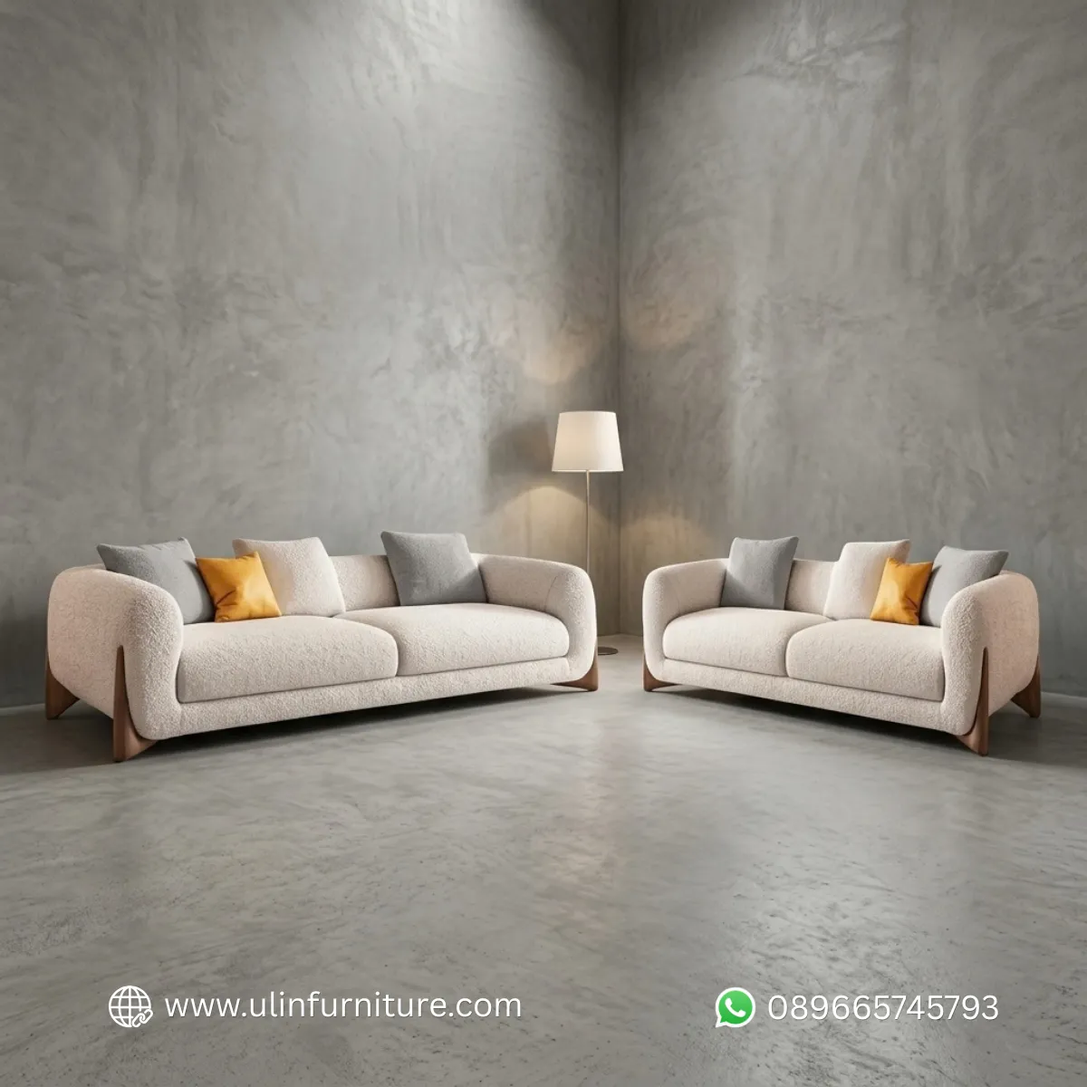 Set Sofa Tamu Minimalis Modern Boucle Terbaru