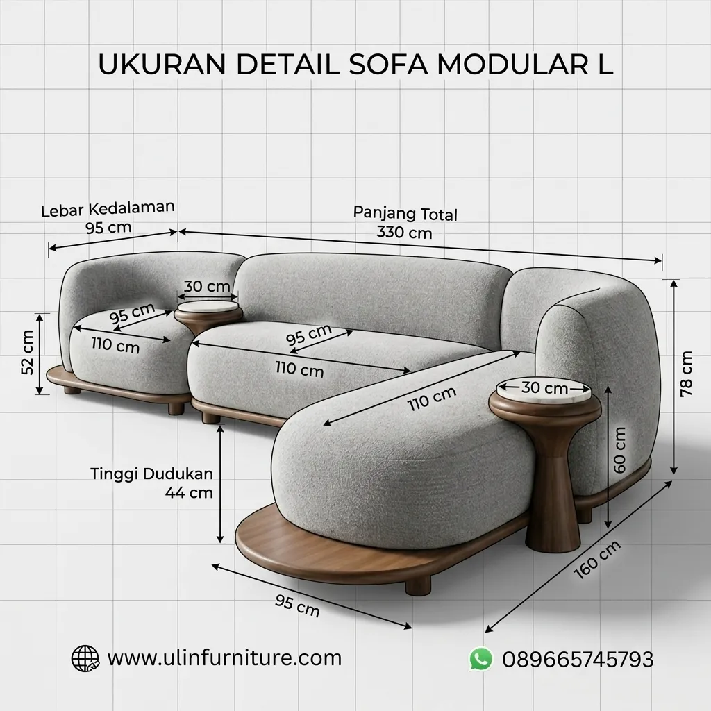 Sofa L Ruang Tamu Minimalis Gaya Japandi