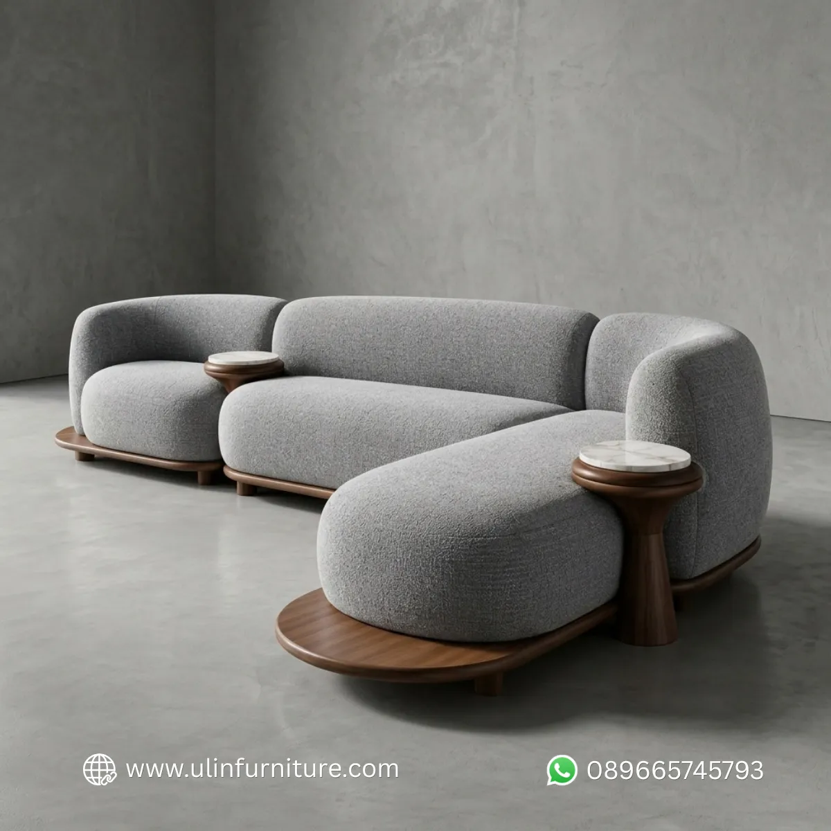 Sofa L Ruang Tamu Minimalis Gaya Japandi