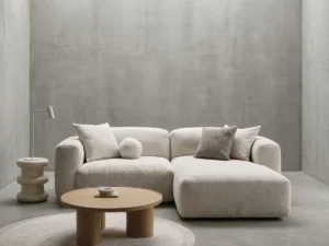 Sofa L Ruang Tamu Minimalis Warna Cream
