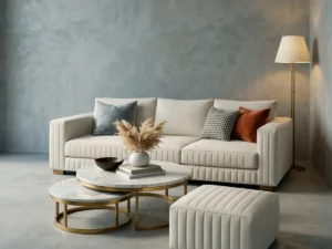 Sofa Tamu Minimalis Modern Bahan Velvet Premium