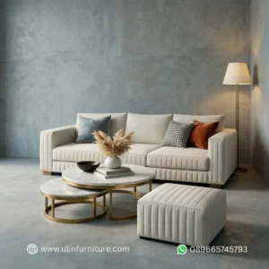 Sofa Tamu Minimalis Modern Bahan Velvet Premium