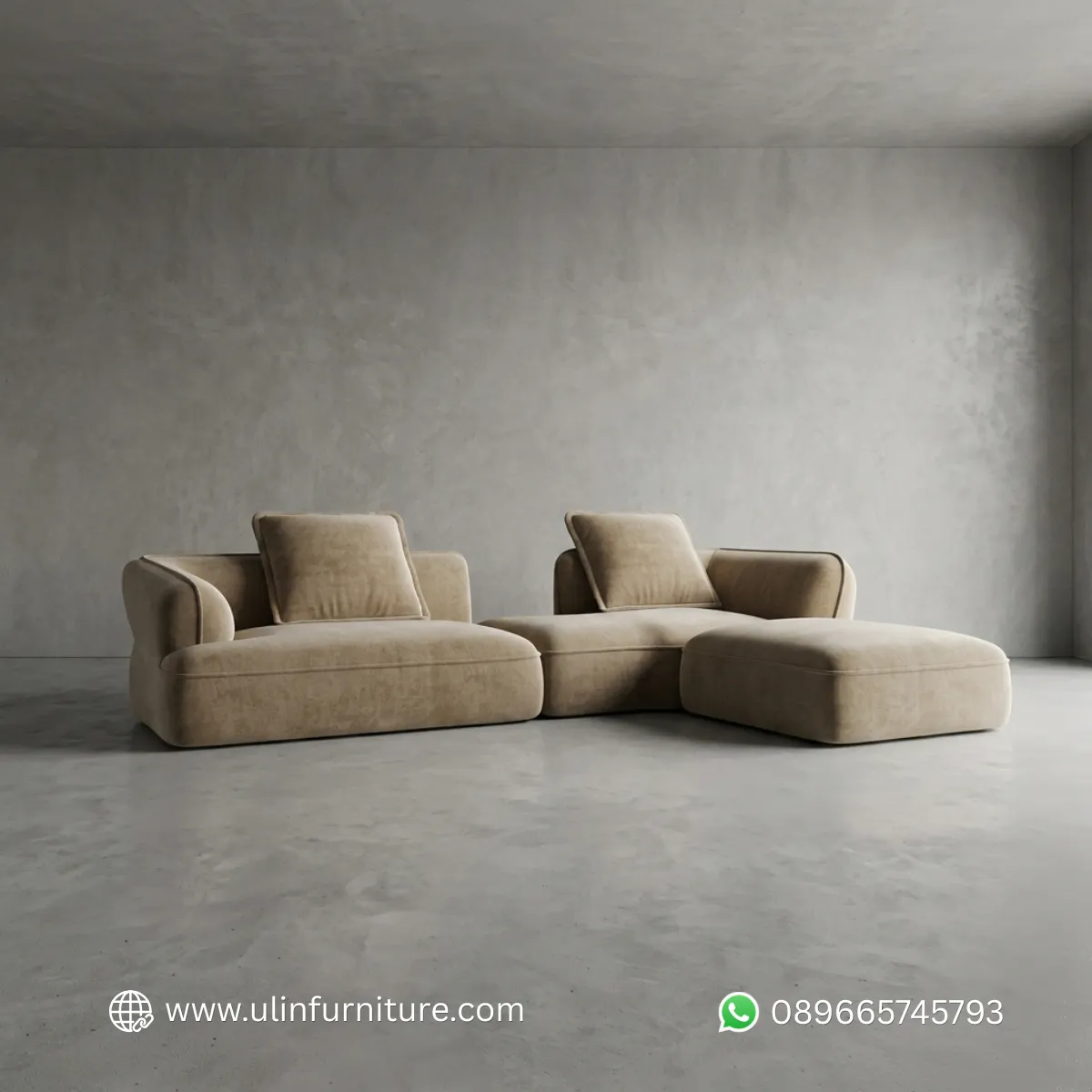 Sofa Tamu Sudut L Minimalis Estetik Kekinian