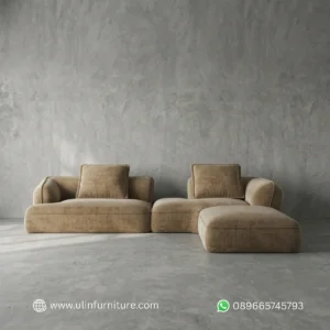 Sofa Tamu Sudut L Minimalis Estetik Kekinian