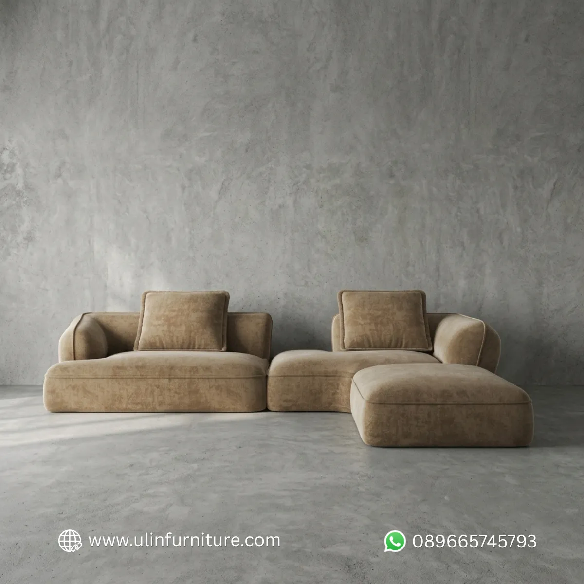 Sofa Tamu Sudut L Minimalis Estetik Kekinian